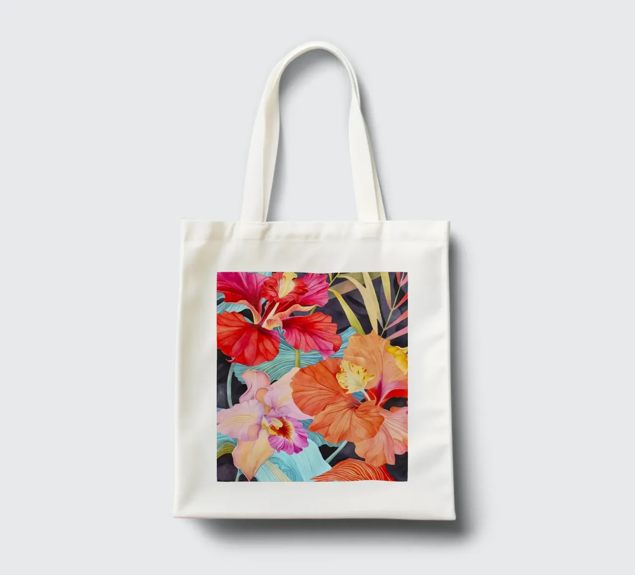 Arazzo tropicale Jungle Vibes borsa in juta da Andrea Haase Floral Passion