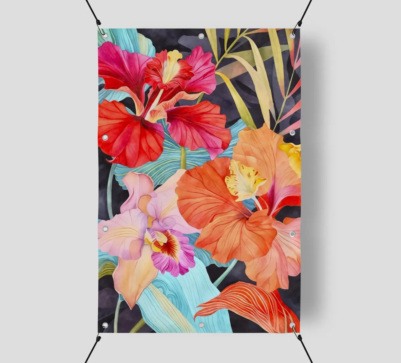 Arazzo tropicale Jungle Vibes telo in pvc da Andrea Haase Floral Passion