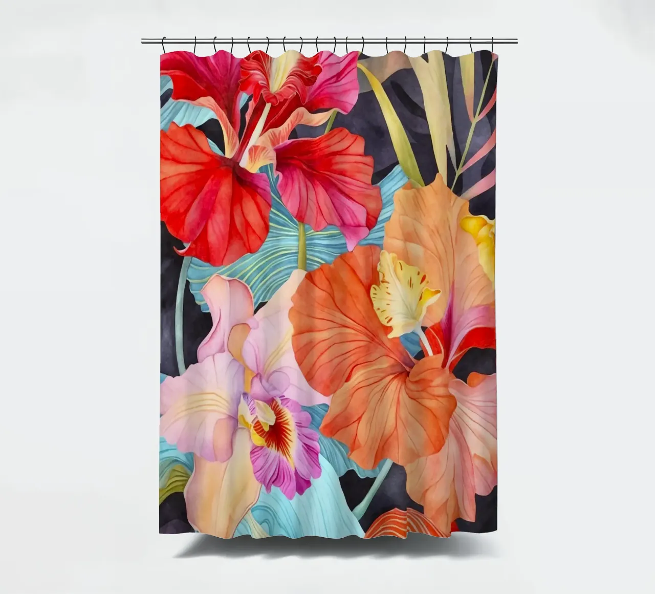Arazzo tropicale Jungle Vibes tenda da doccia da Andrea Haase Floral Passion