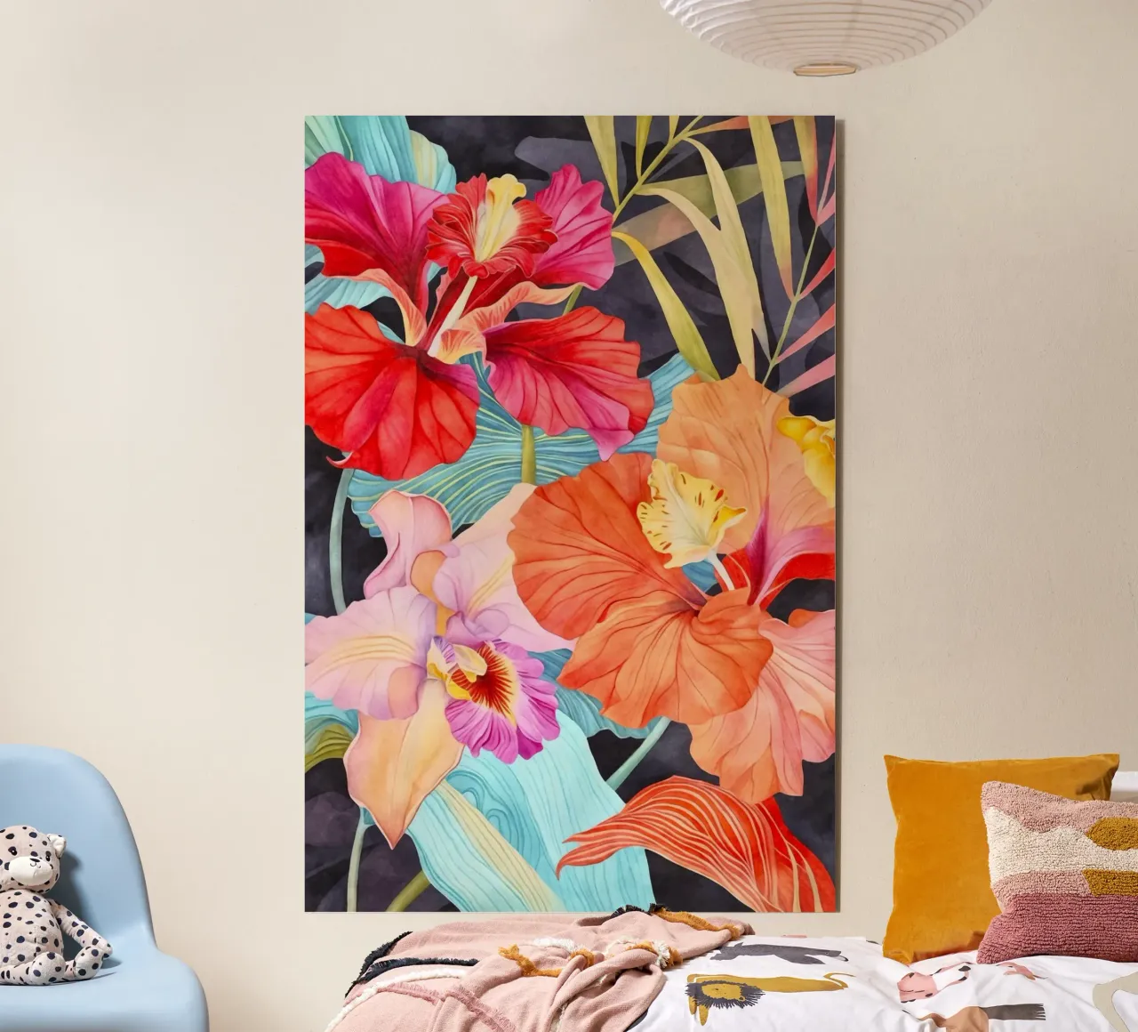 Arazzo tropicale Jungle Vibes alluminio dibond da Andrea Haase Floral Passion