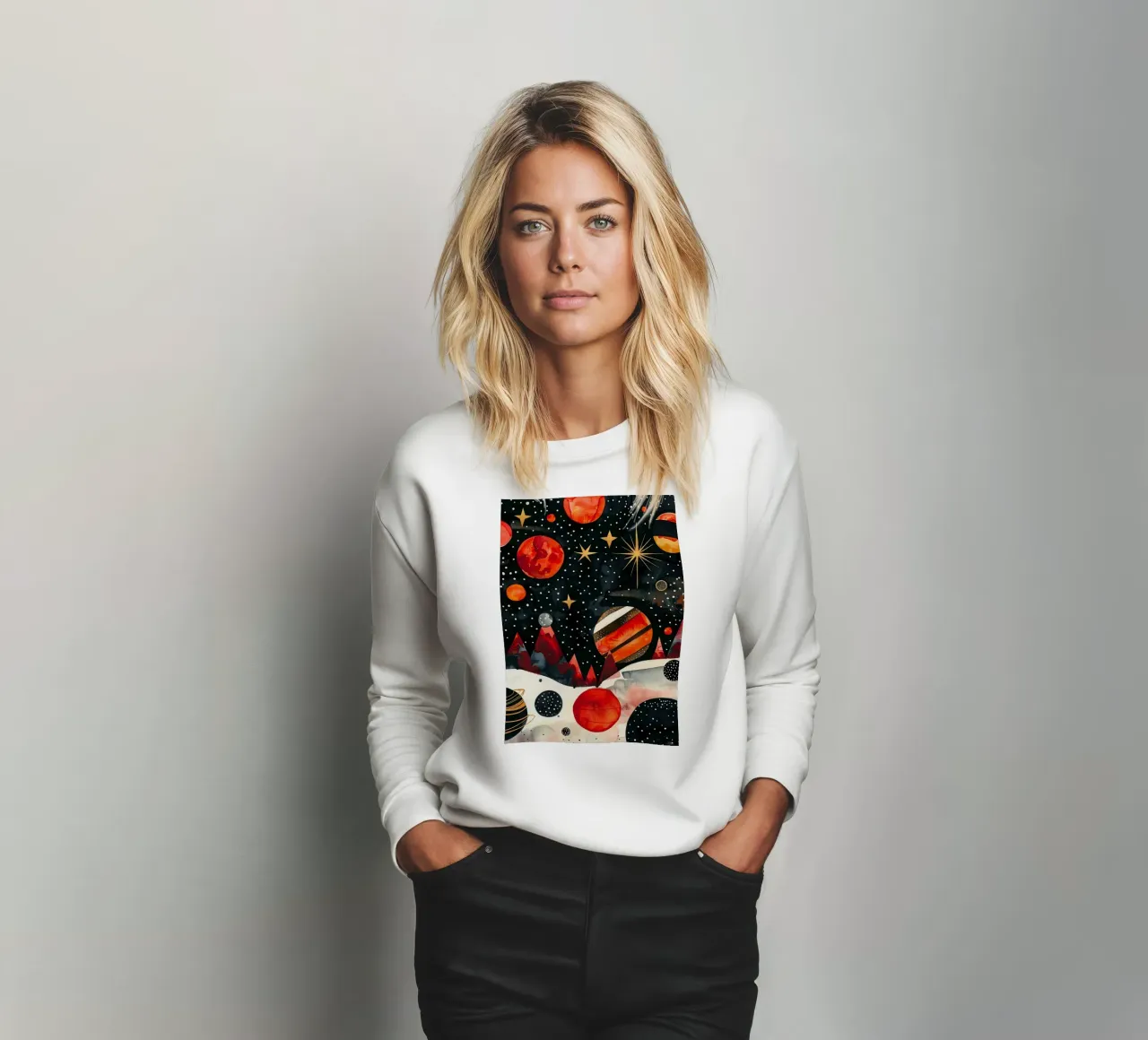 Cosmos space and planet 2 sweatshirt by Justyna Jaszke JBJart