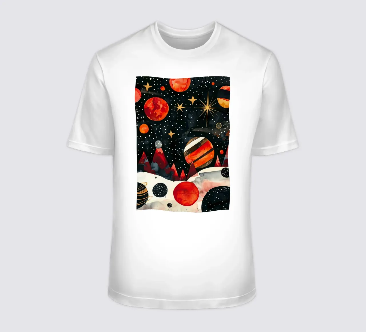 Cosmos space and planet 2 t-shirt by Justyna Jaszke JBJart