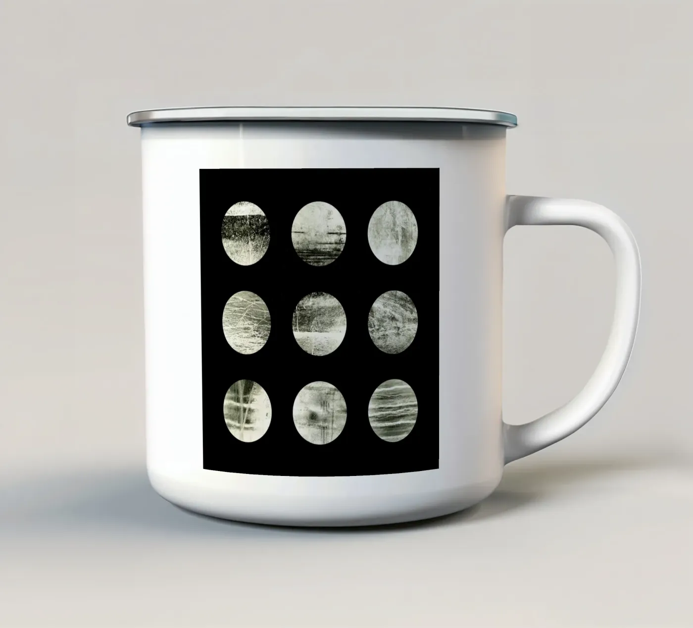 Moons enamel mug by Elisabeth Fredriksson