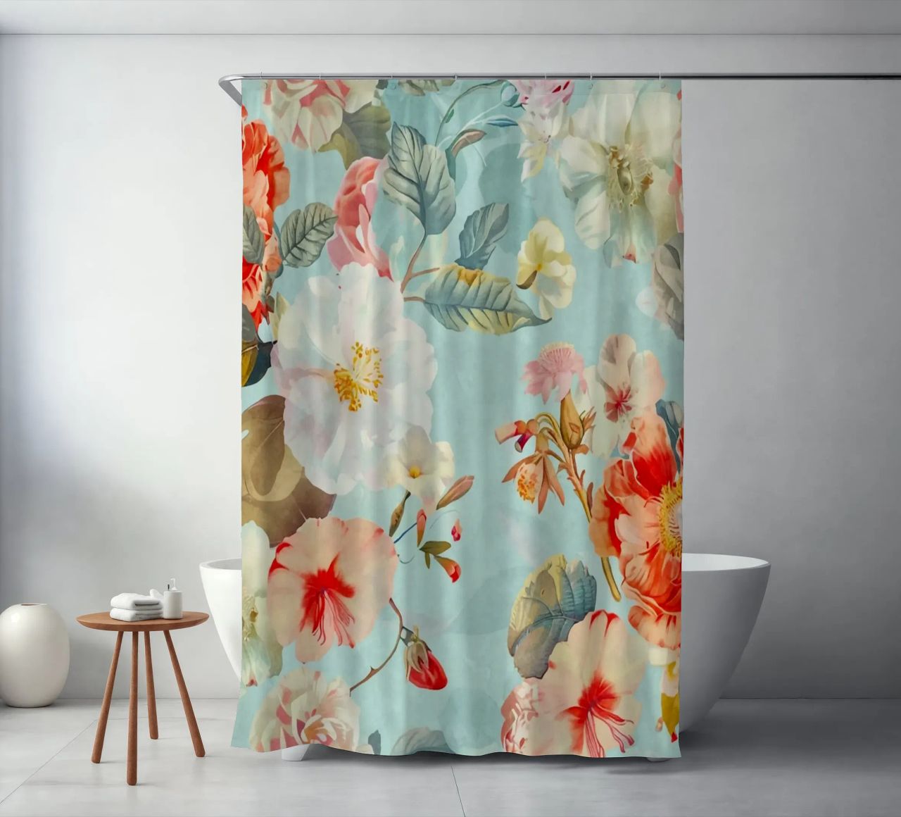 Fiori neo kitsch pastello retrò tenda da doccia da Andrea Haase Floral Passion