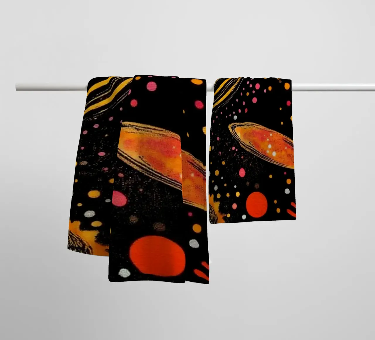 Kosmos ruimte en planeet 3 badhanddoek van Justyna Jaszke JBJart