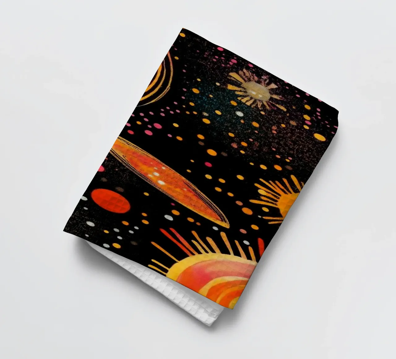 Cosmos space and planet 3 tea towel by Justyna Jaszke JBJart