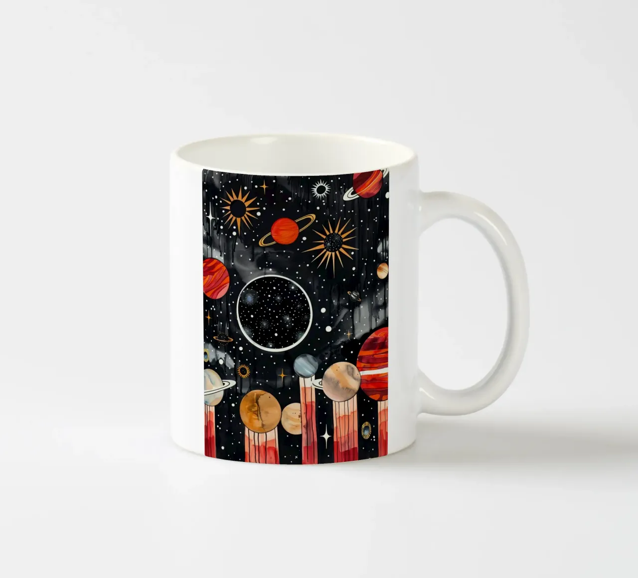 Cosmo spazio e pianeta 4 tazza in ceramica da Justyna Jaszke JBJart