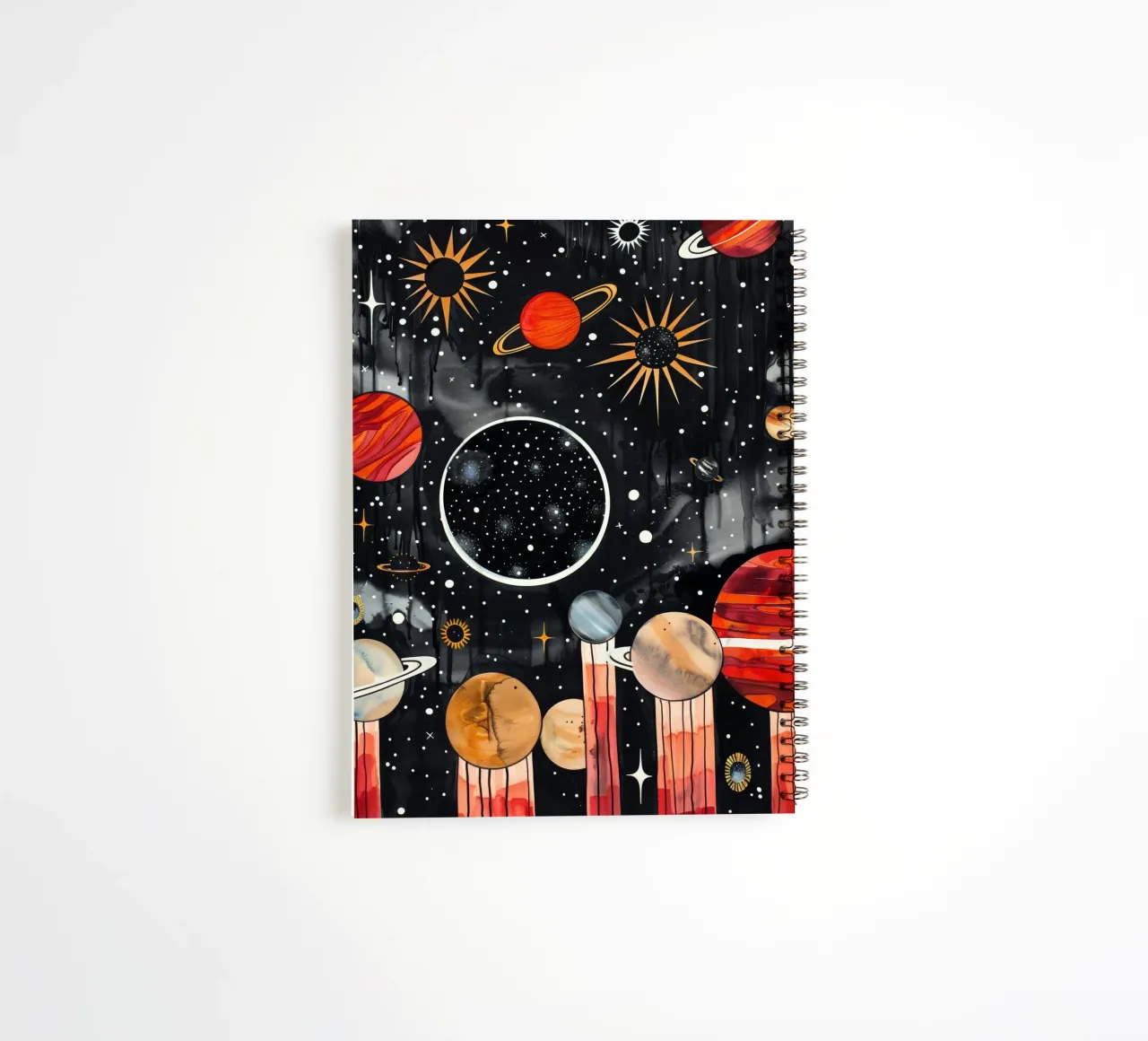 Cosmos space and planet 4 spiral notebook by Justyna Jaszke JBJart