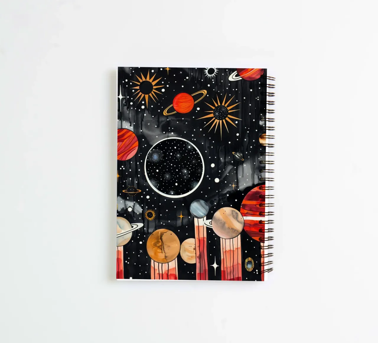 Cosmos space and planet 4 spiral notebook by Justyna Jaszke JBJart