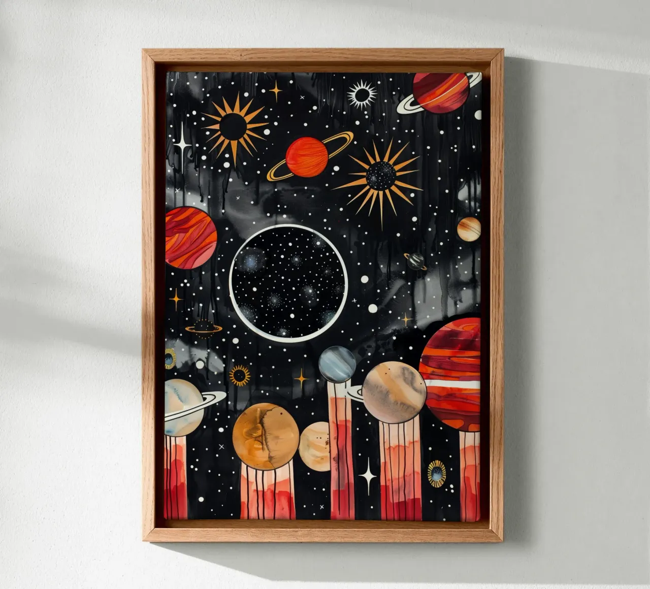Cosmos space and planet 4 canvas by Justyna Jaszke JBJart