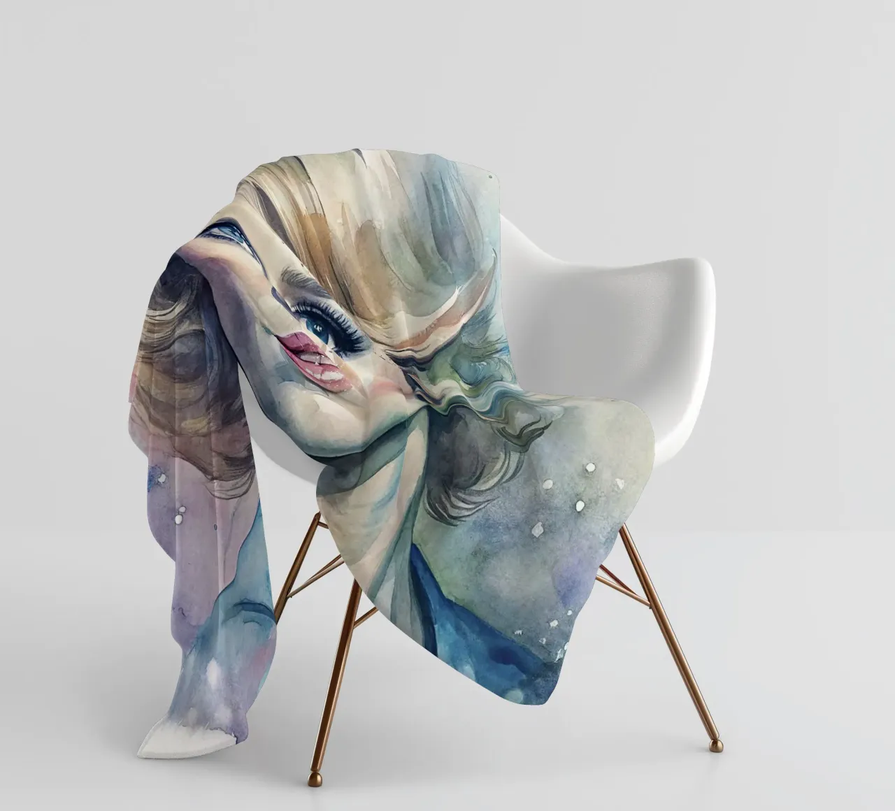 Jane Fonda in watercolor coperta in pile da 🎁 ARTVI-SHOP