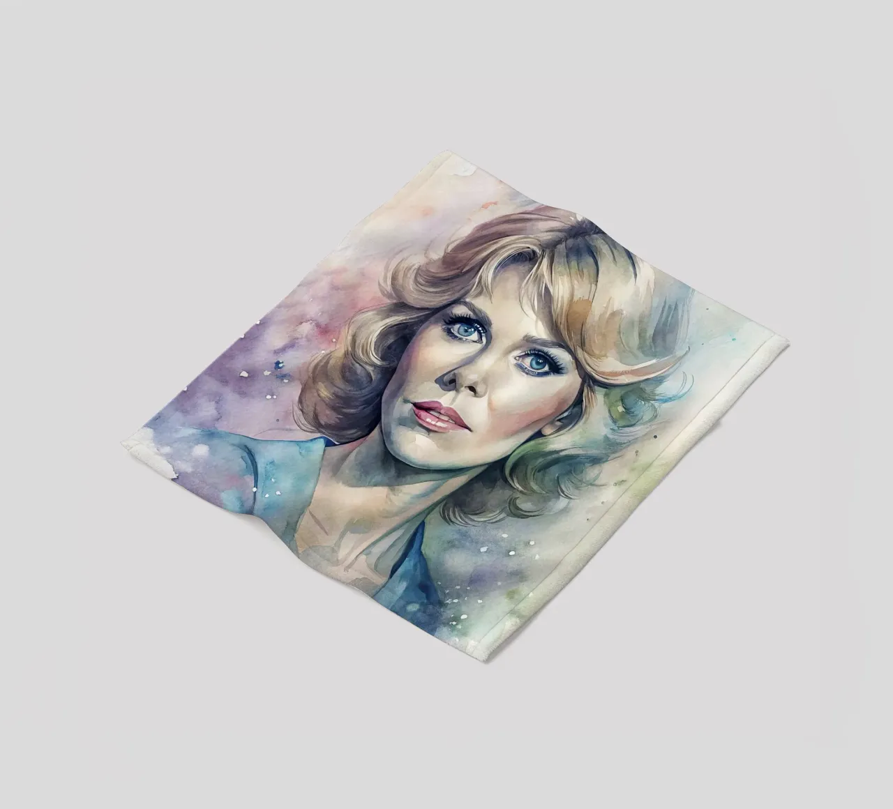 Jane Fonda in watercolor coperta in pile da 🎁 ARTVI-SHOP