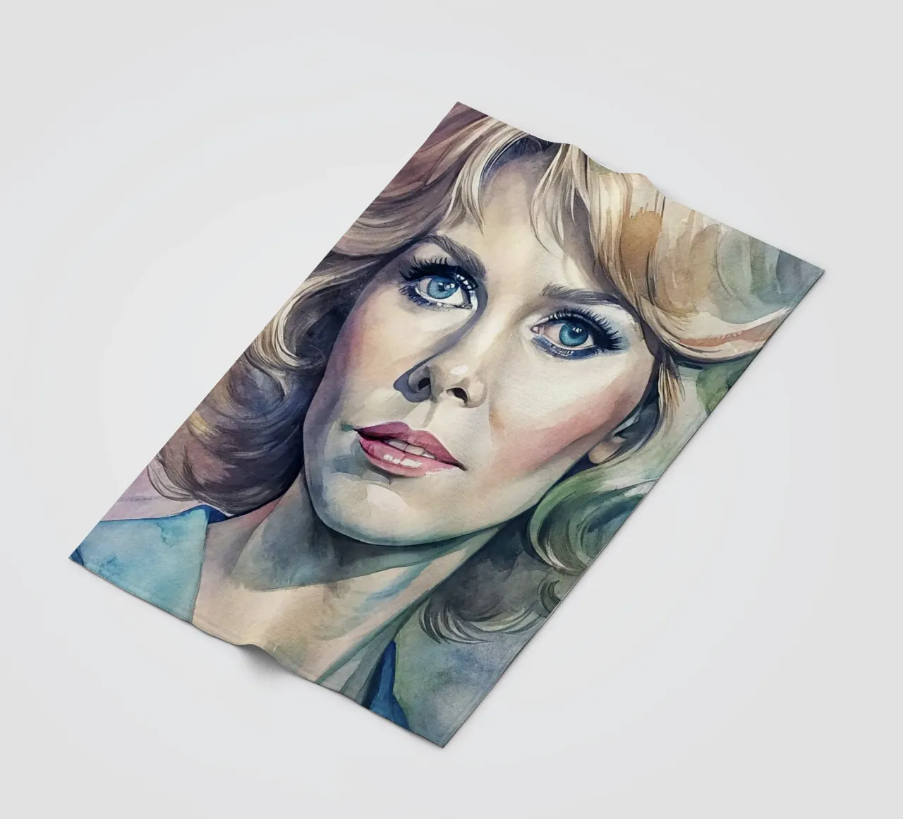 Jane Fonda in watercolor coperta in pile da 🎁 ARTVI-SHOP