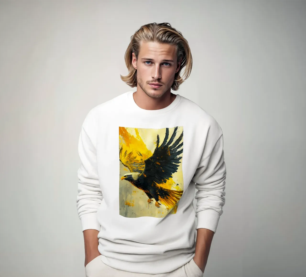 Eagle bird animal art sweatshirt by Justyna Jaszke JBJart