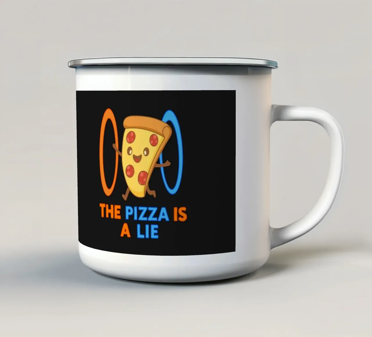 La pizza è una bugia tazza in smalto da Loobs
