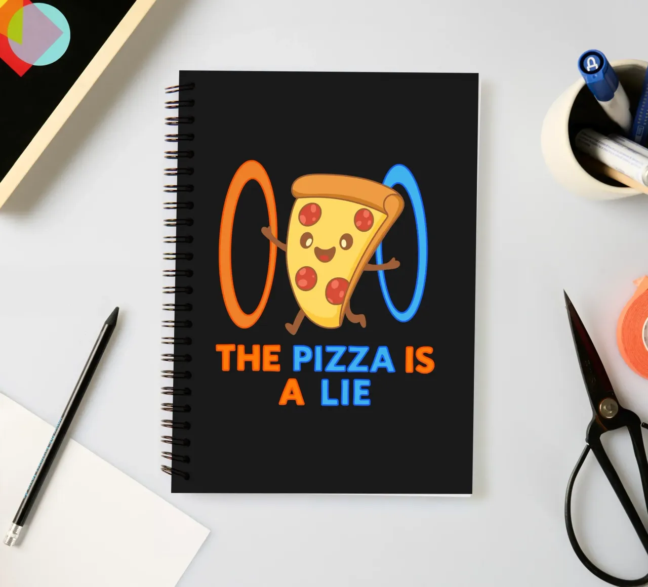The Pizza is a Lie spiral notebook by Loobs
