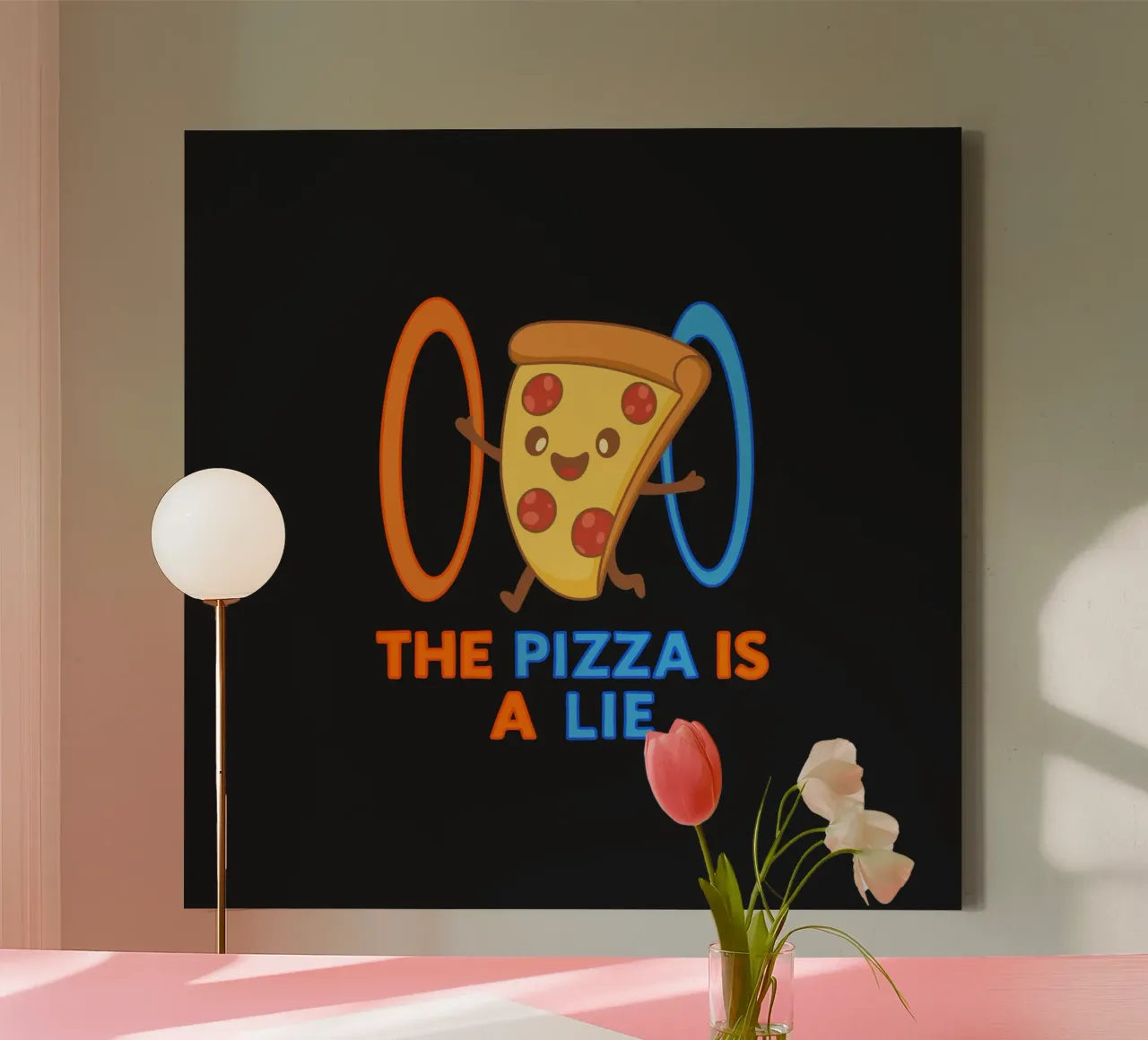The Pizza is a Lie canvas by Loobs
