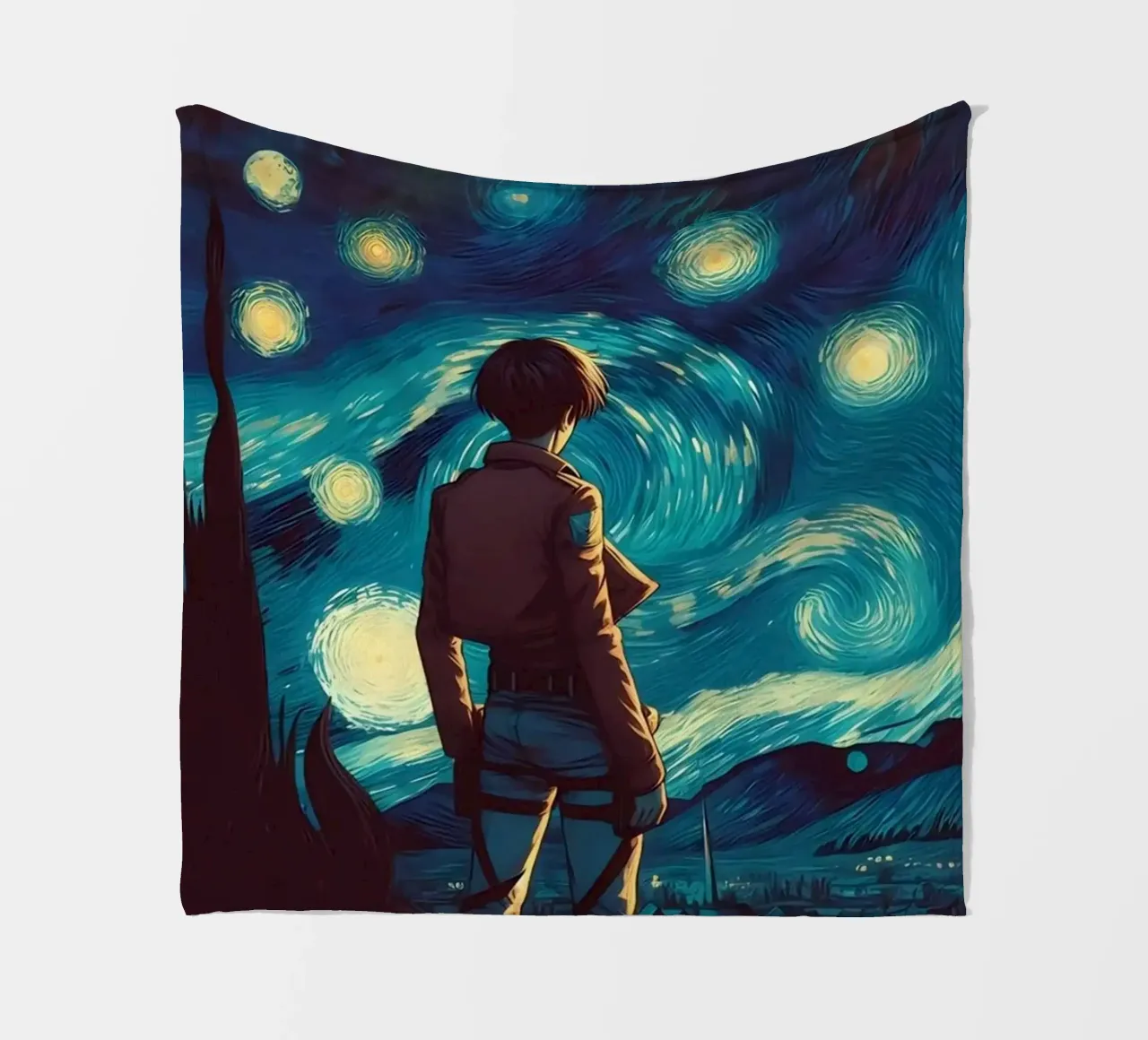 Eren nella notte coperta in pile da Waylons Studio
