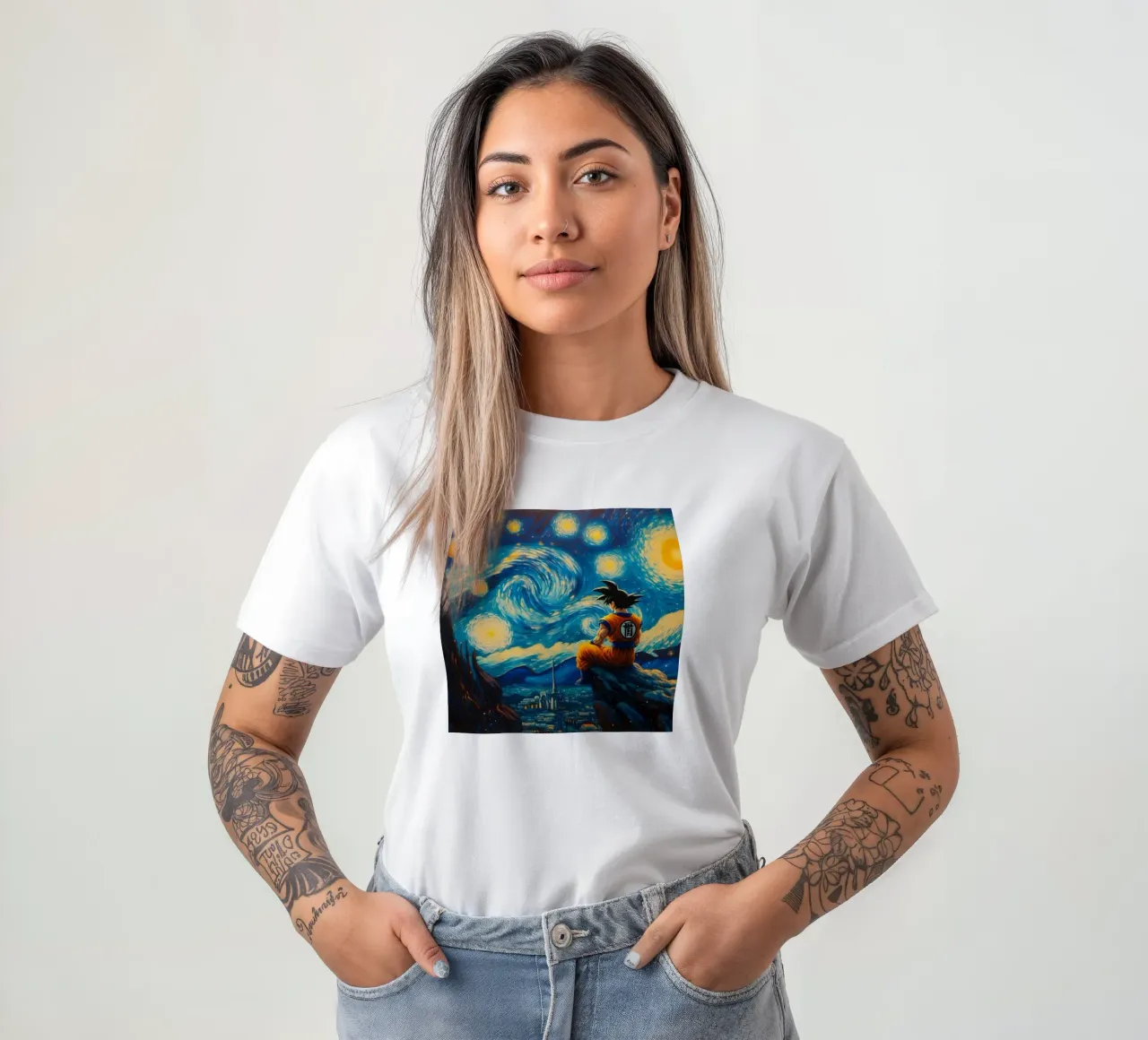Goku di notte t-shirt da Waylons Studio