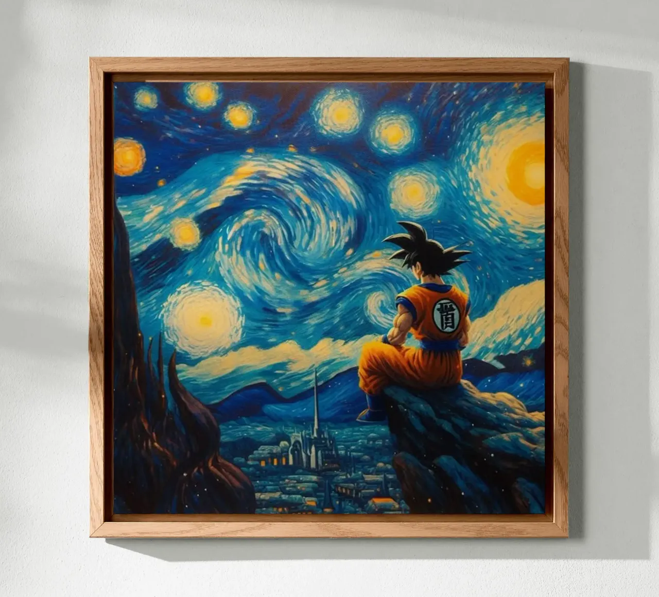Goku di notte alluminio dibond da Waylons Studio