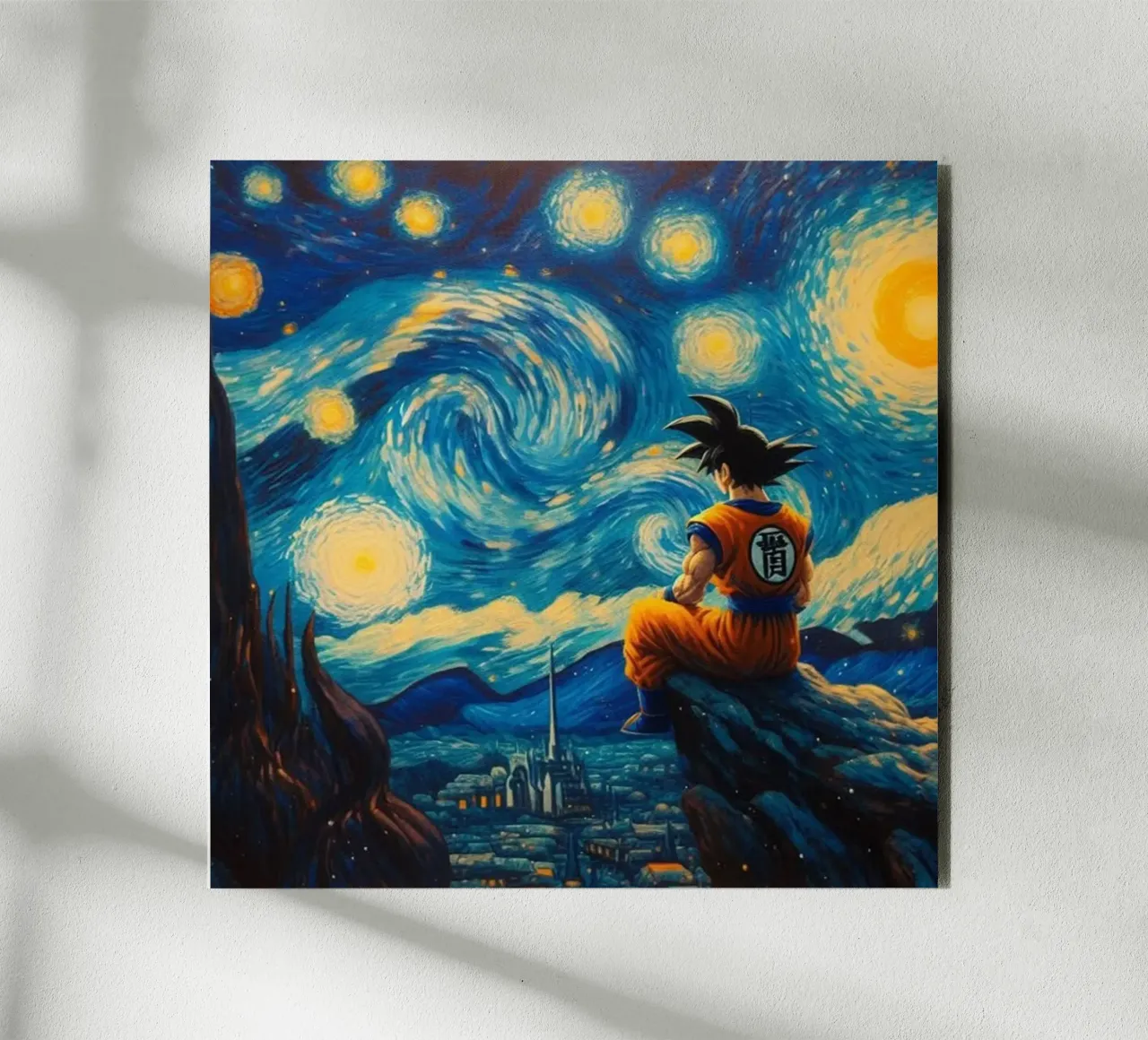 Goku di notte alluminio dibond da Waylons Studio