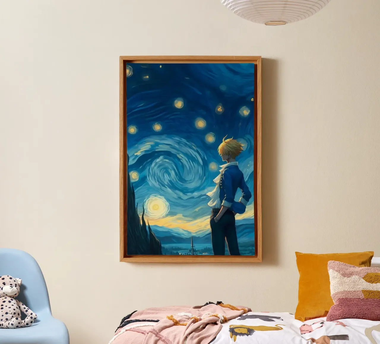 Sanji di notte tela con Cornice a cassetta da Waylons Studio