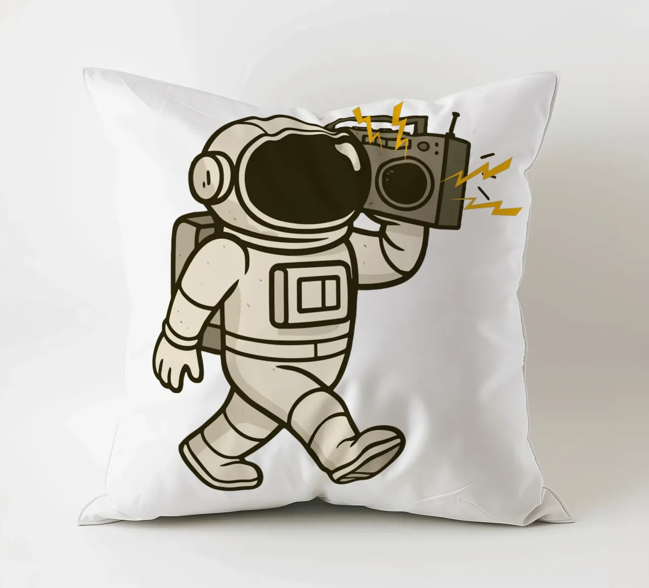 Astronaut with stereo cuscino da edsonramosart