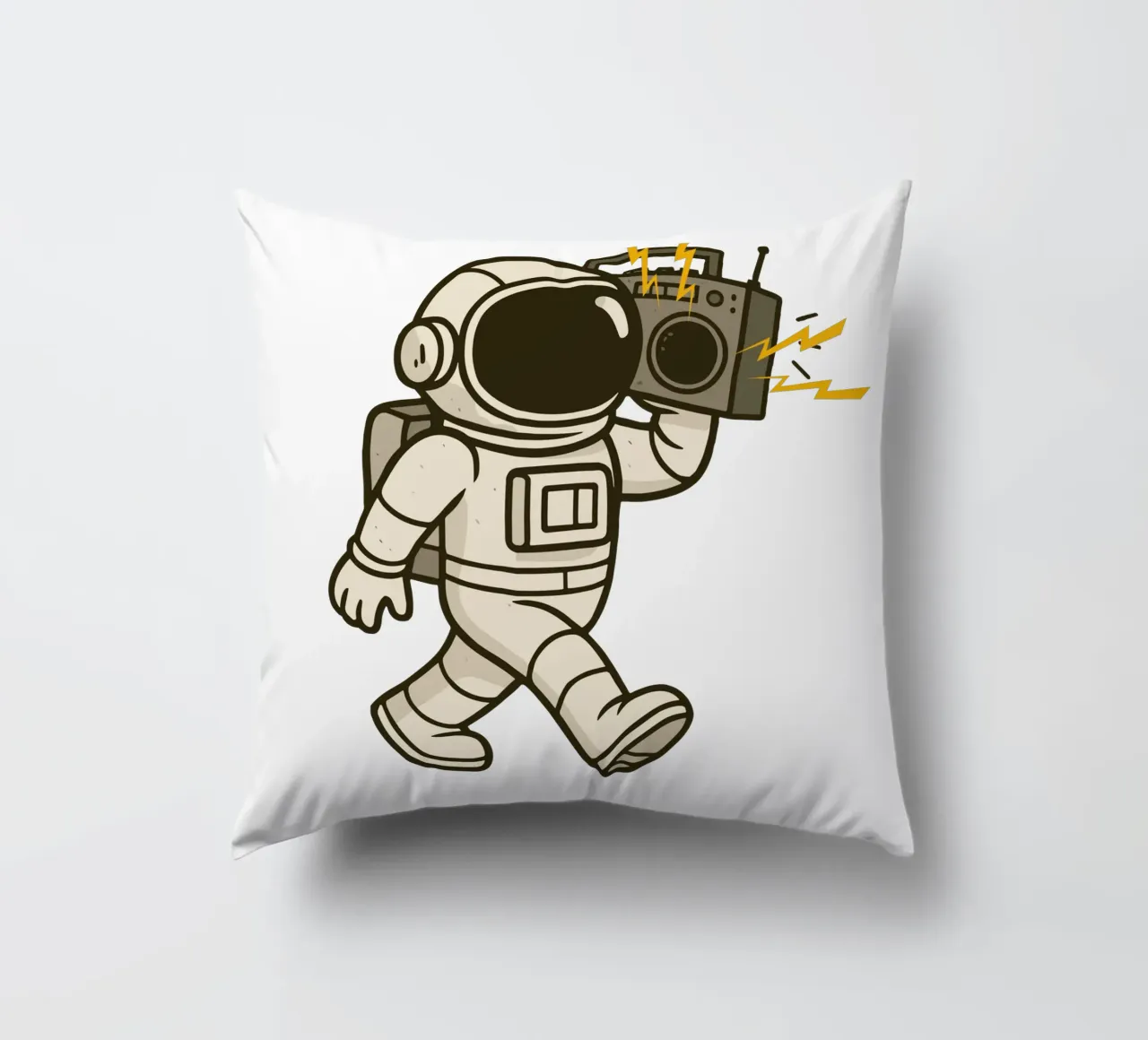 Astronaut with stereo cuscino da edsonramosart