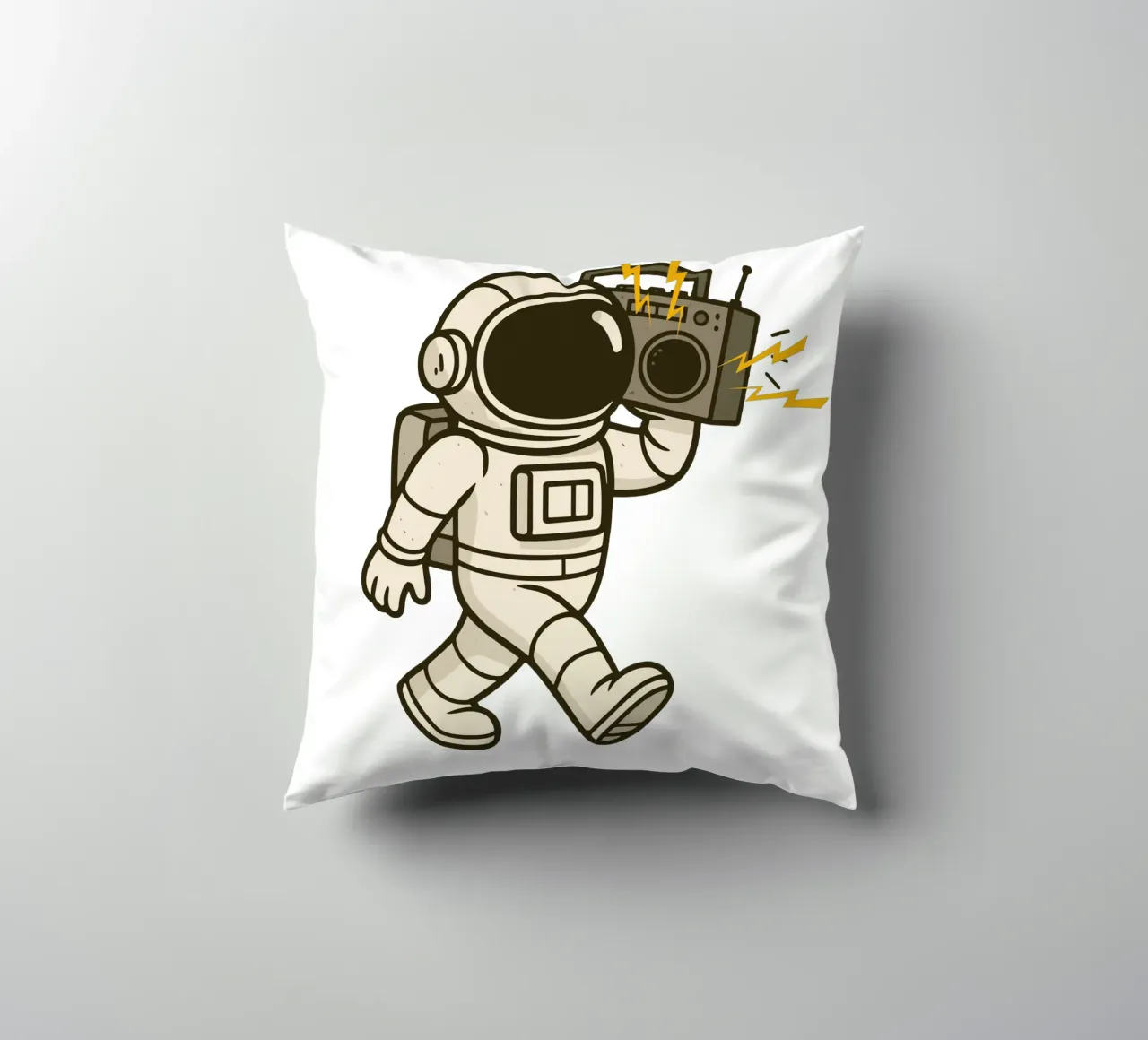 Astronaut with stereo cuscino da edsonramosart
