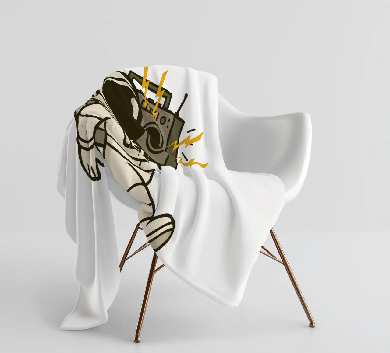 Astronaut with stereo coperta in pile da edsonramosart