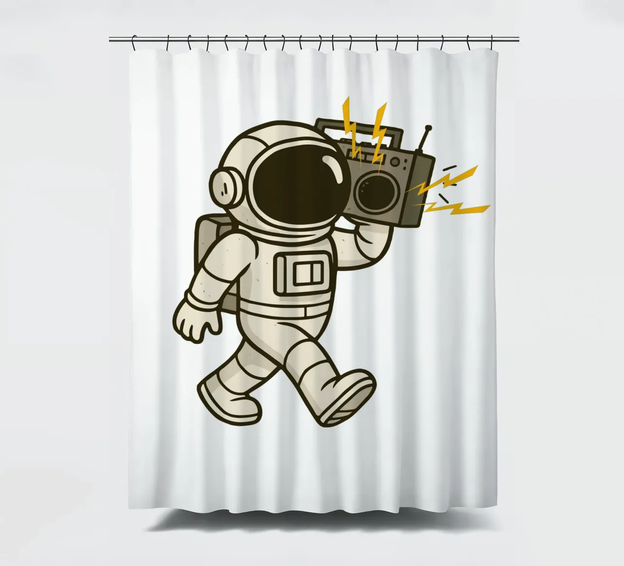 Astronaut with stereo tenda da doccia da edsonramosart