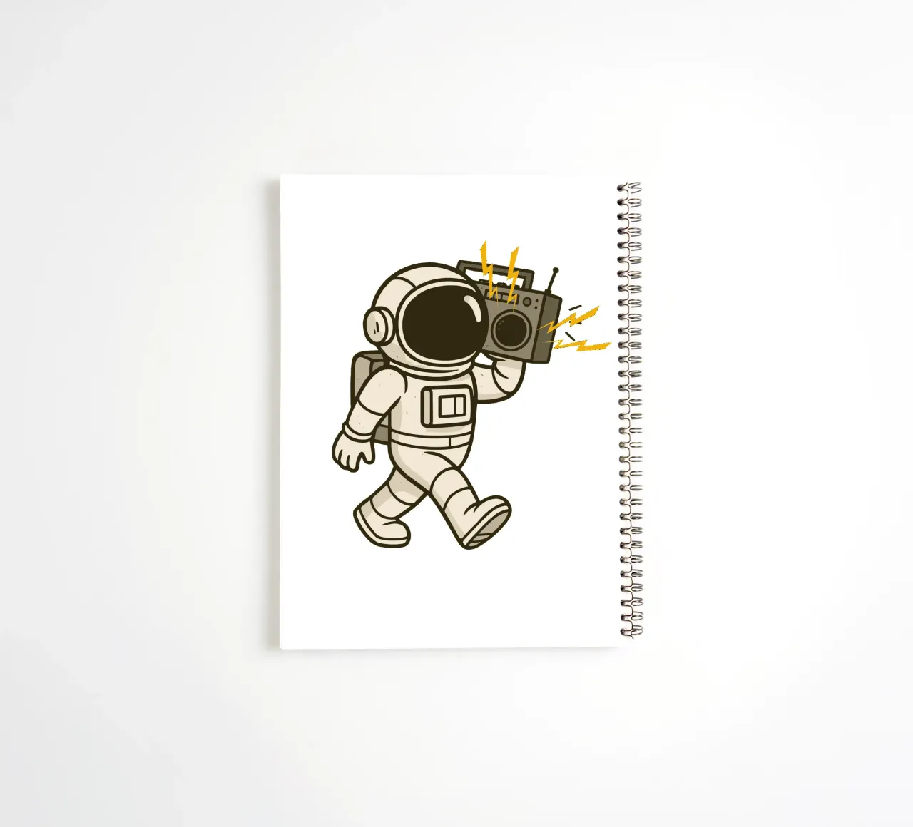 Astronaut with stereo spiral notebook by edsonramosart