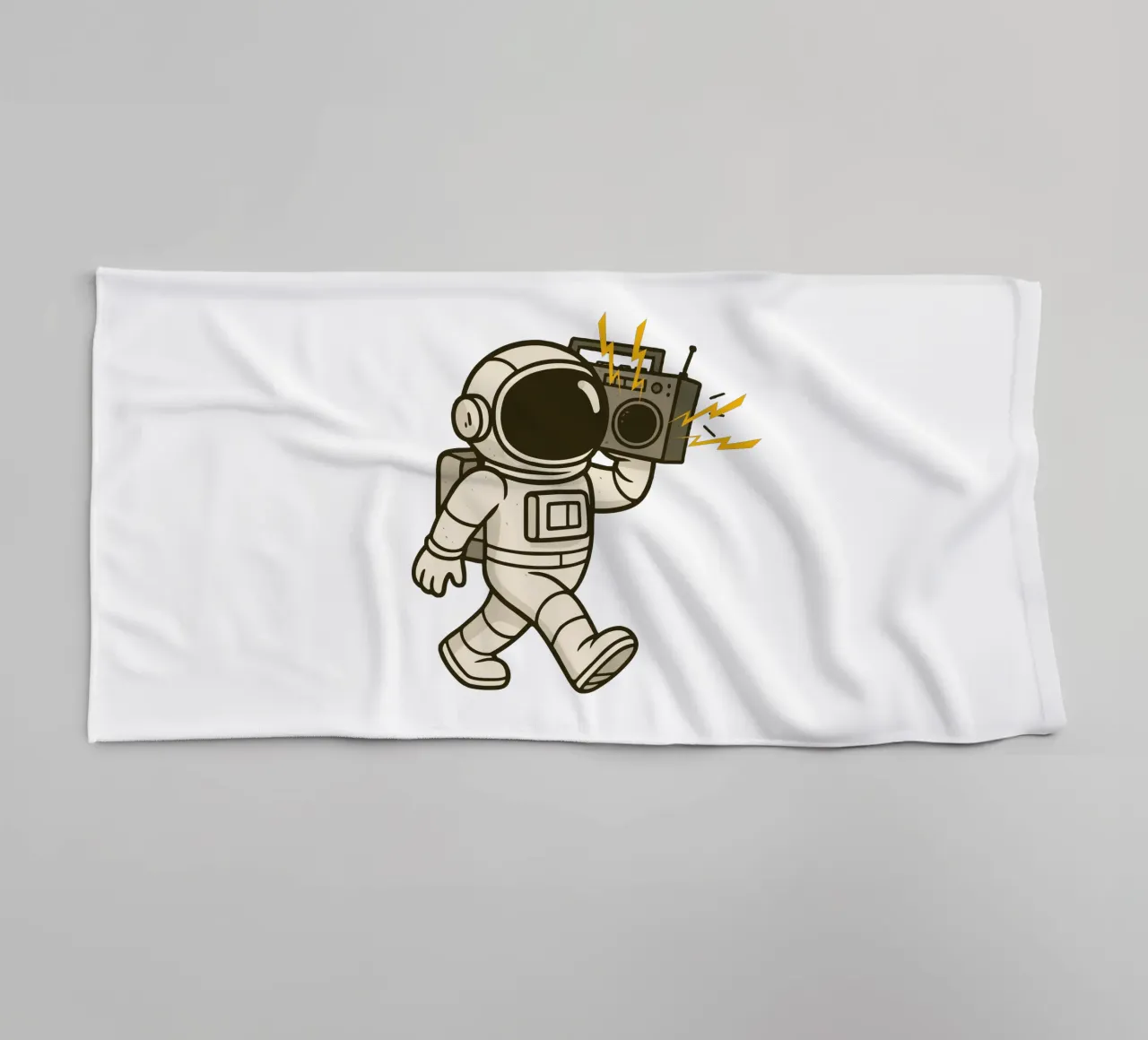 Astronaut with stereo asciugamano da bagno da edsonramosart