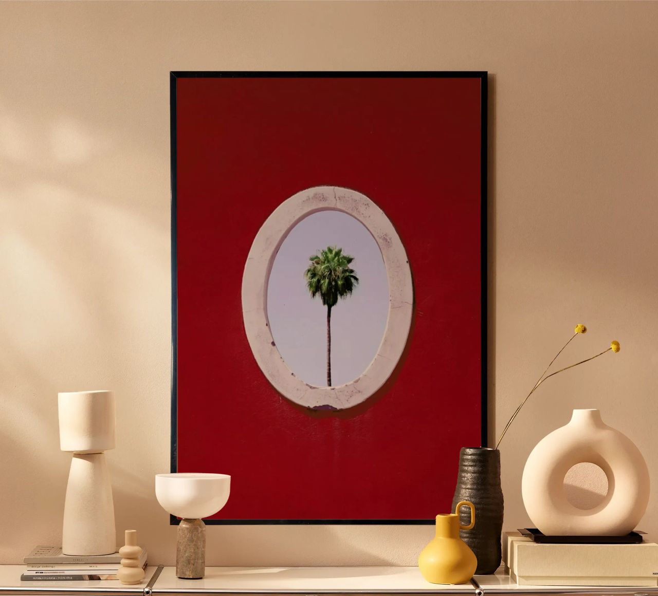 Palm Tree Portrait poster con telaio in alluminio da Rupert Höller