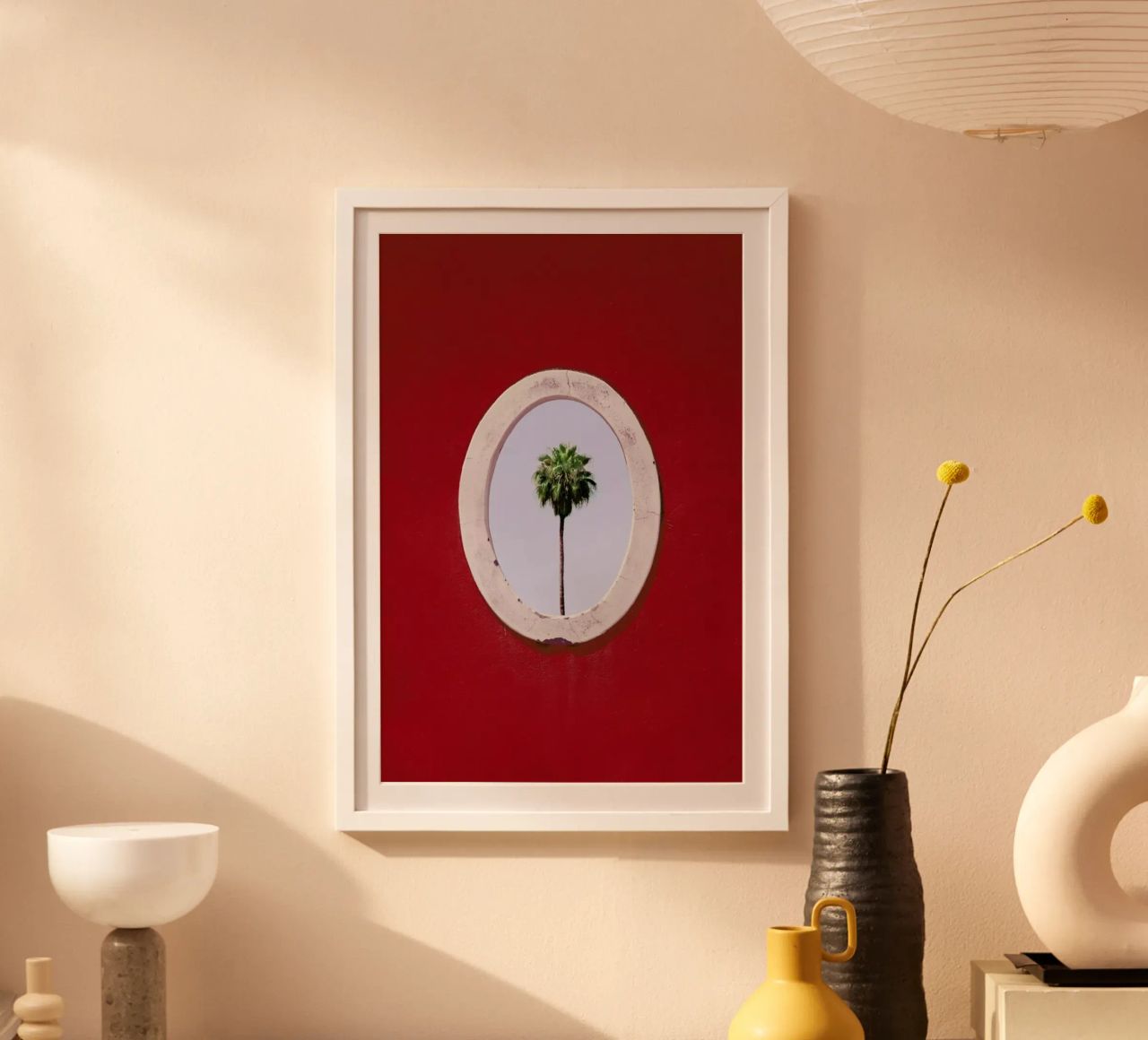 Palm Tree Portrait poster con telaio in alluminio da Rupert Höller