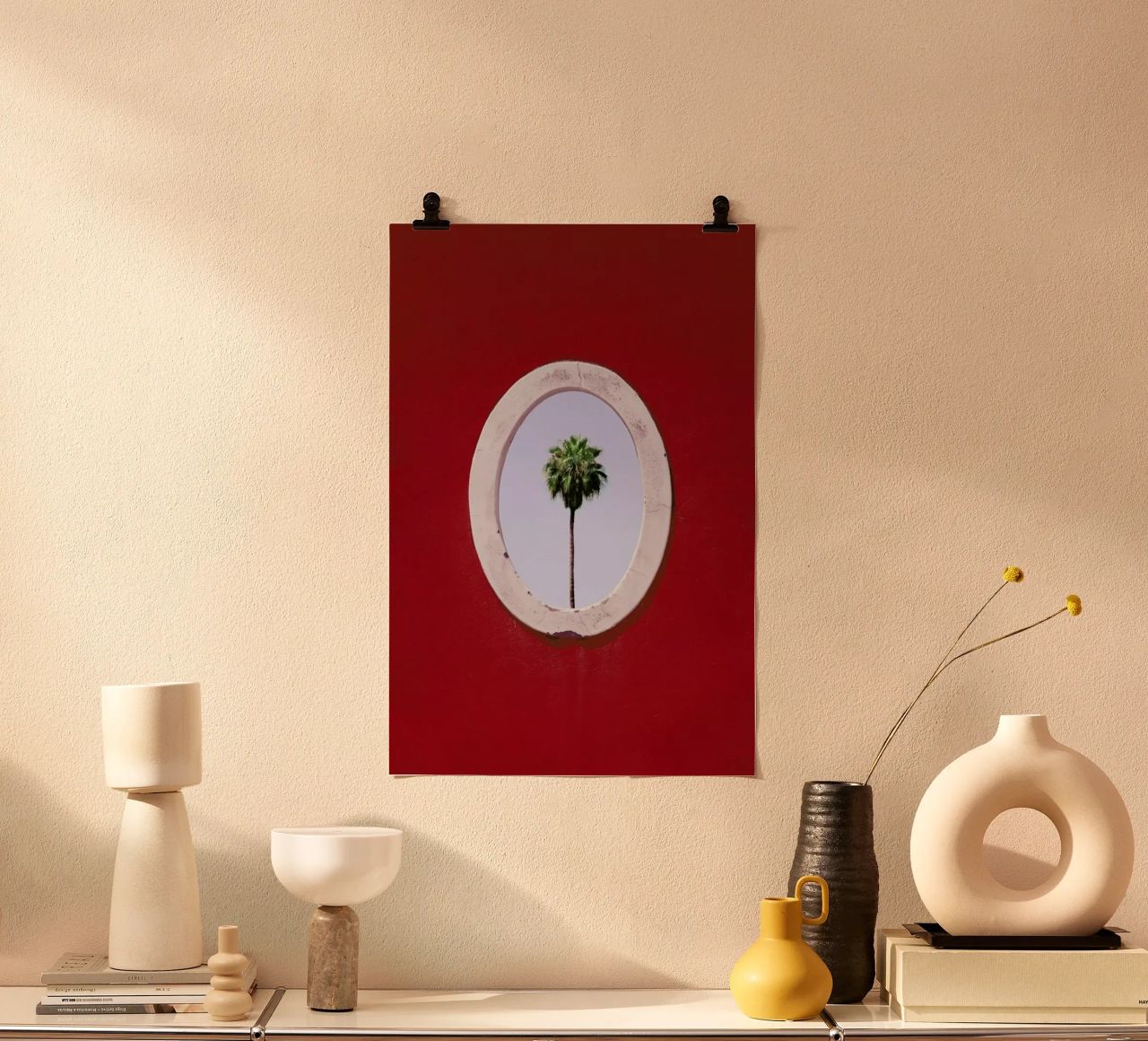 Palm Tree Portrait poster con telaio in alluminio da Rupert Höller