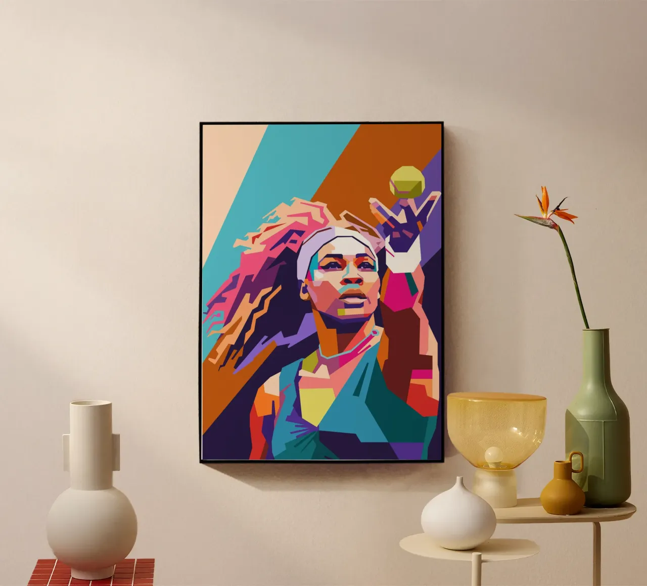 Serena Williams pop art plexiglass da Hantamrata