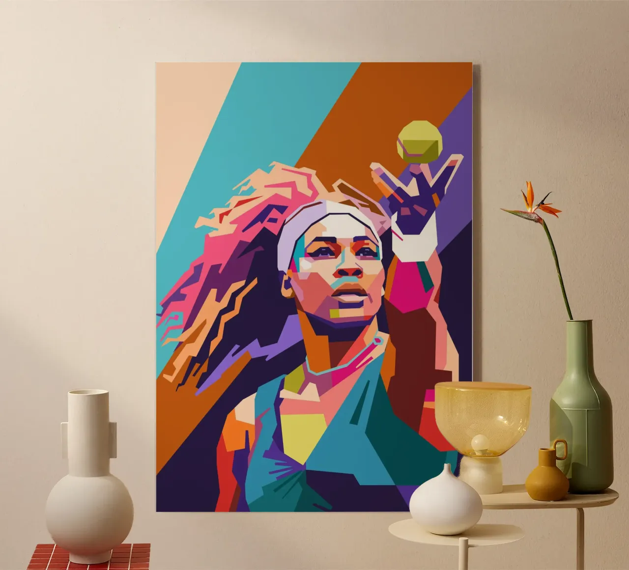 Serena Williams pop art plexiglass da Hantamrata
