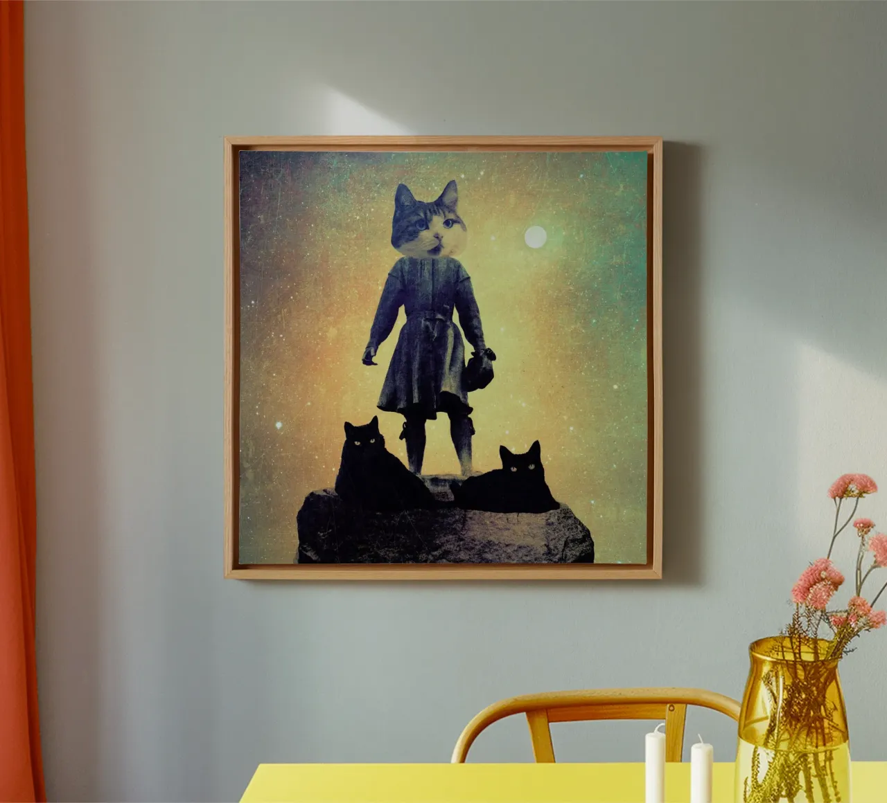 Cats tela con Cornice a cassetta da Elisabeth Fredriksson