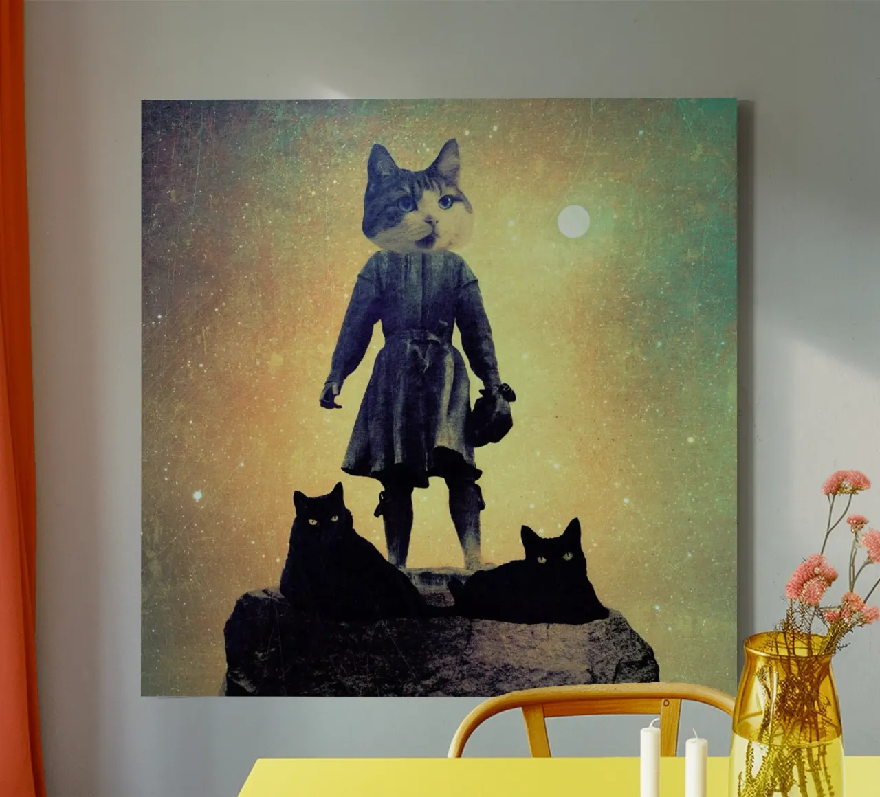 Cats tela con Cornice a cassetta da Elisabeth Fredriksson