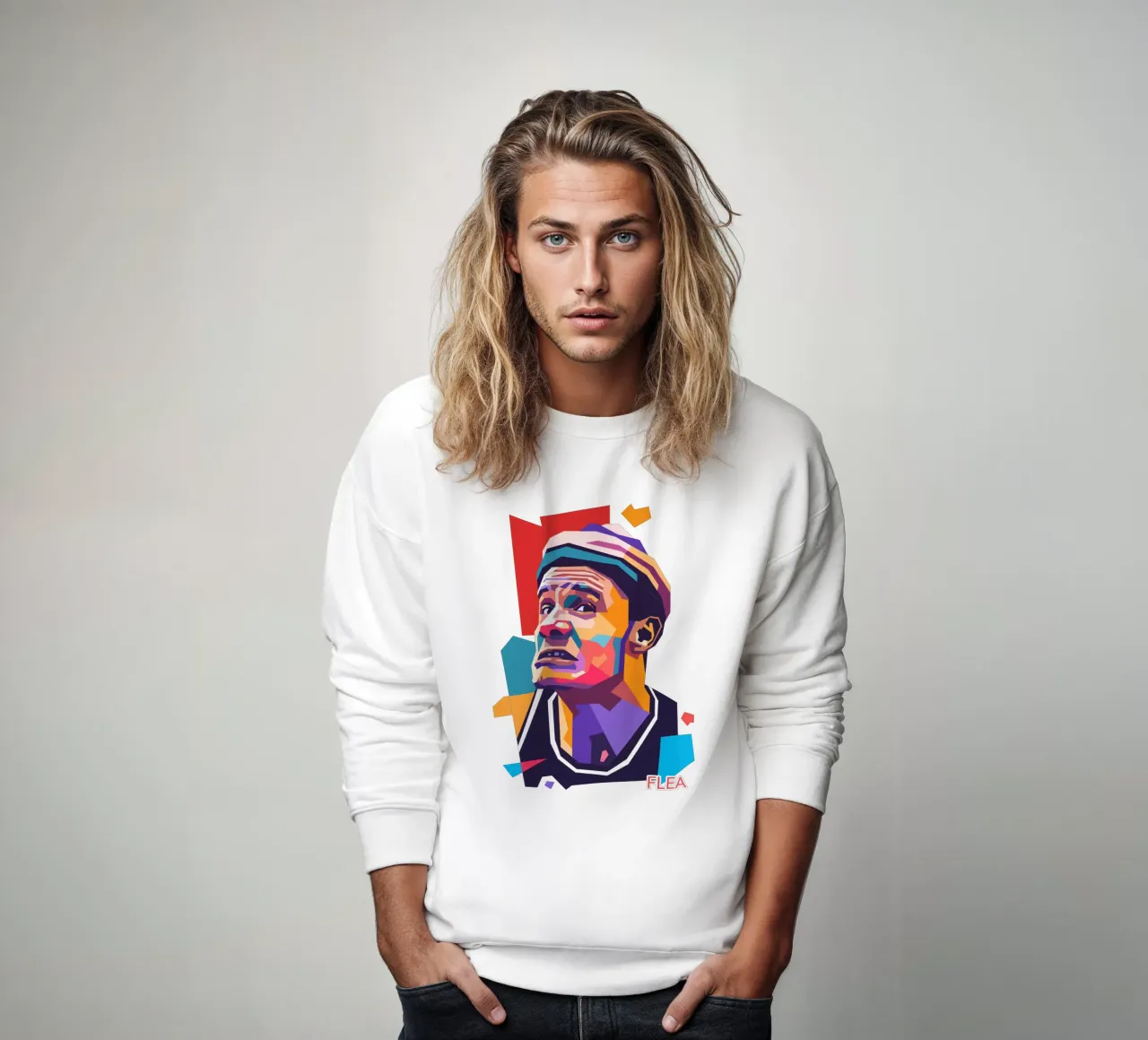 Flea RHCP pop art portrait sweatshirt by Hantamrata