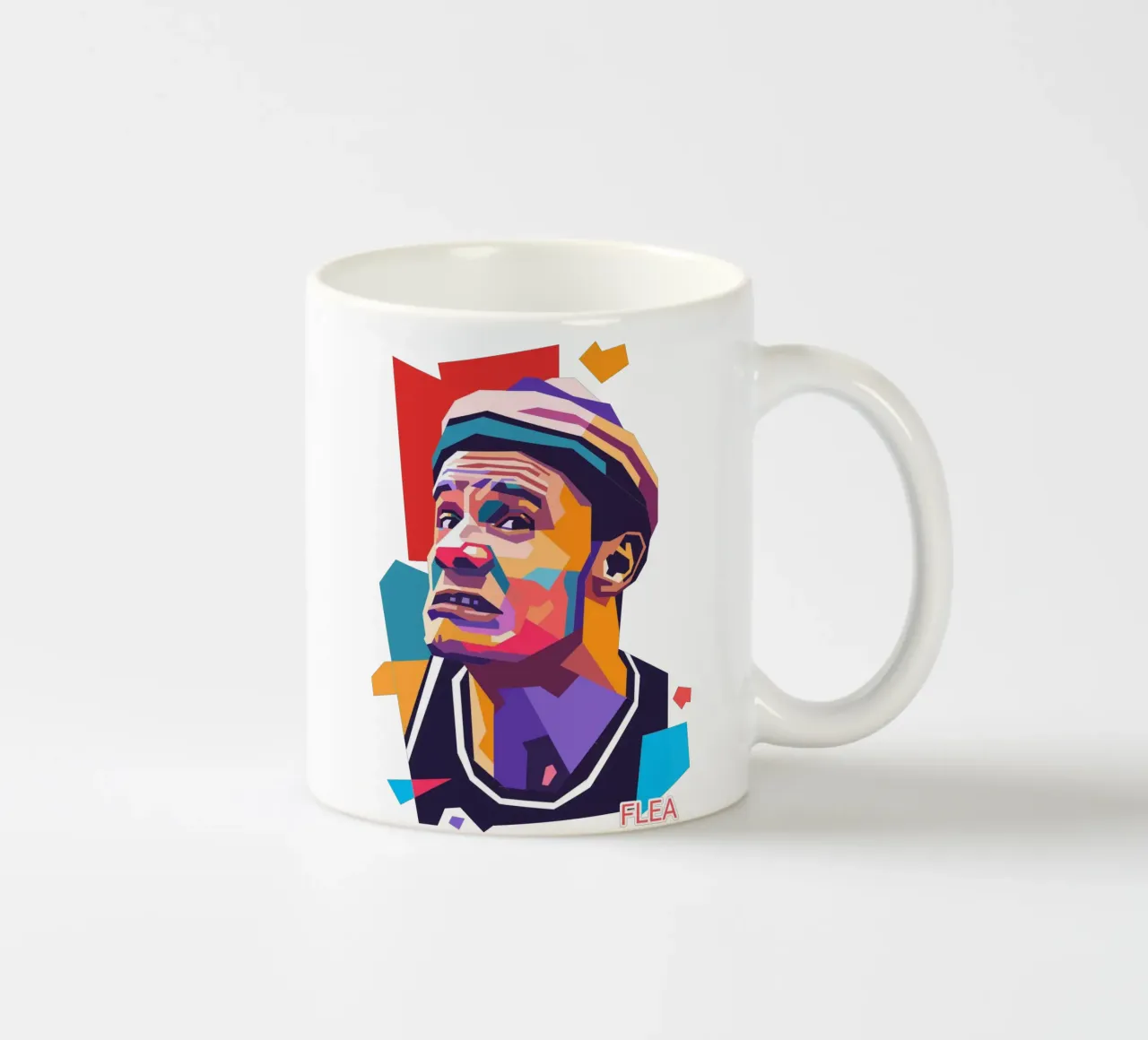 Ritratto pop art di Flea RHCP tazza in ceramica da Hantamrata