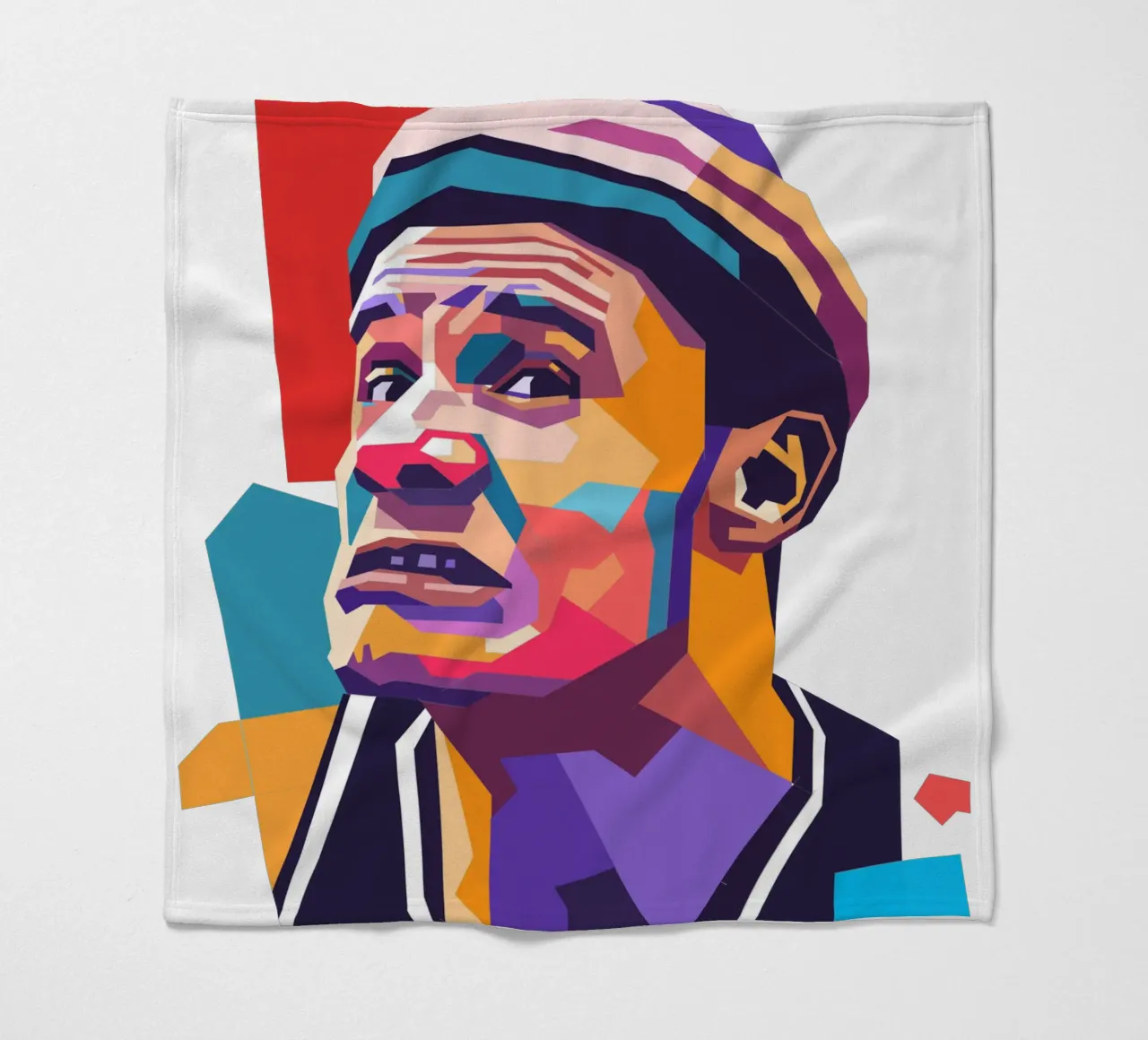Ritratto pop art di Flea RHCP coperta in pile da Hantamrata