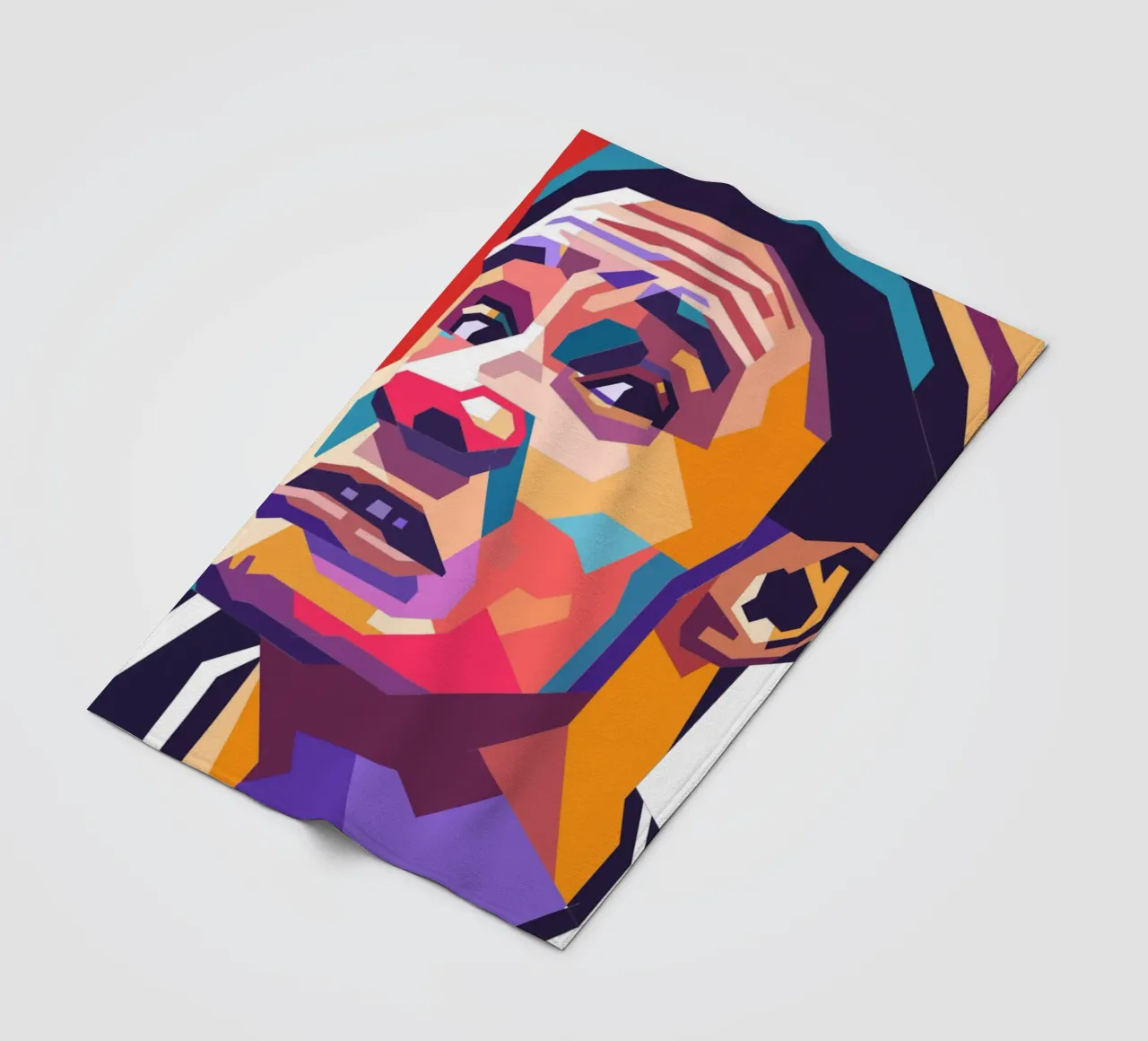 Ritratto pop art di Flea RHCP coperta in pile da Hantamrata