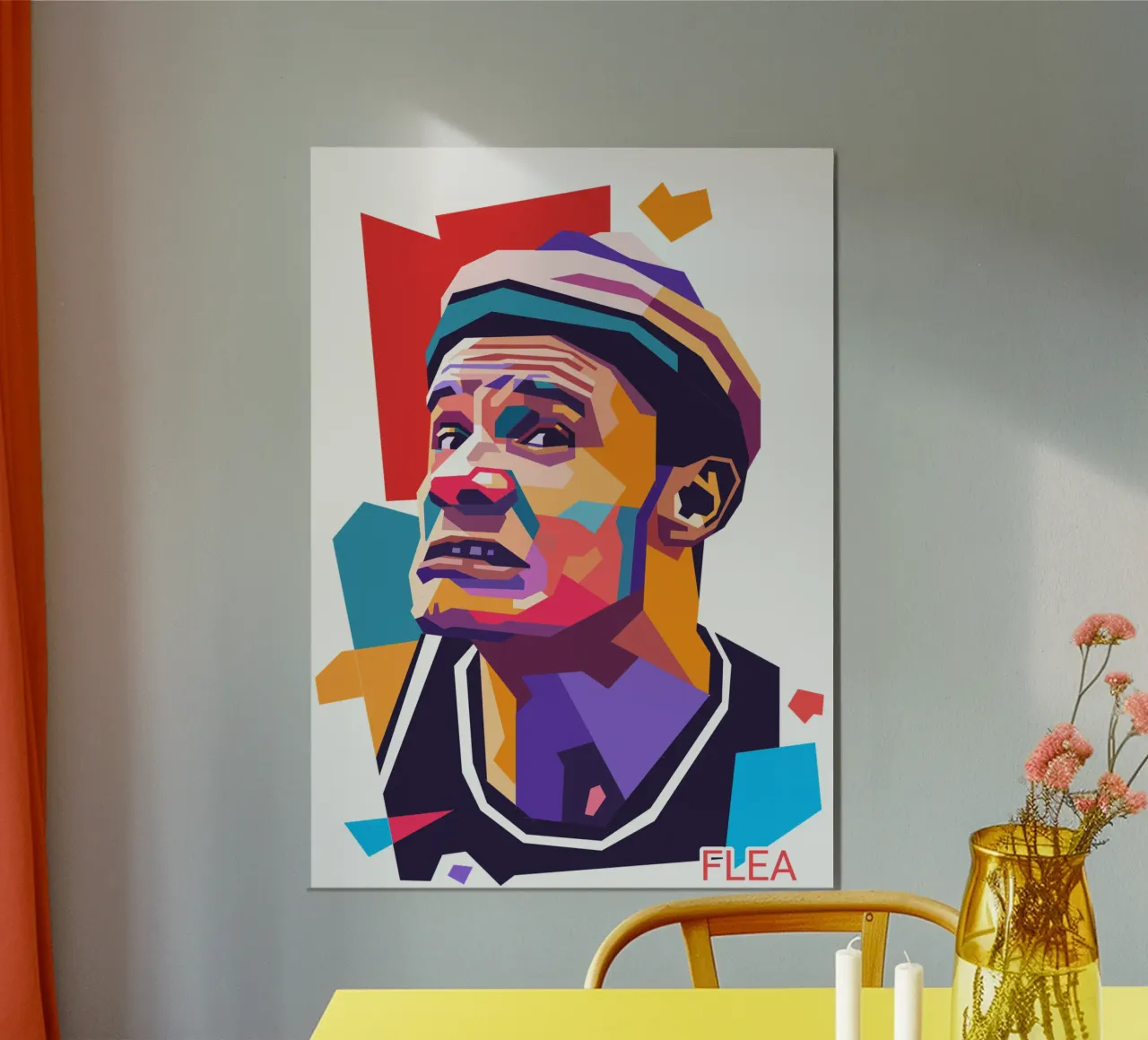 Ritratto pop art di Flea RHCP carta hahnemühle da Hantamrata
