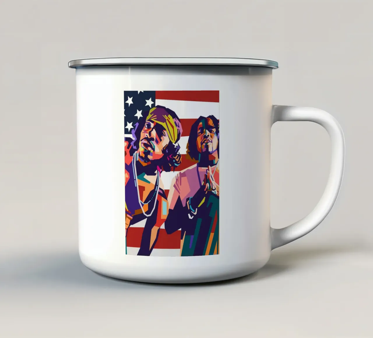 Outkast hip-hop pop art tazza in smalto da Hantamrata