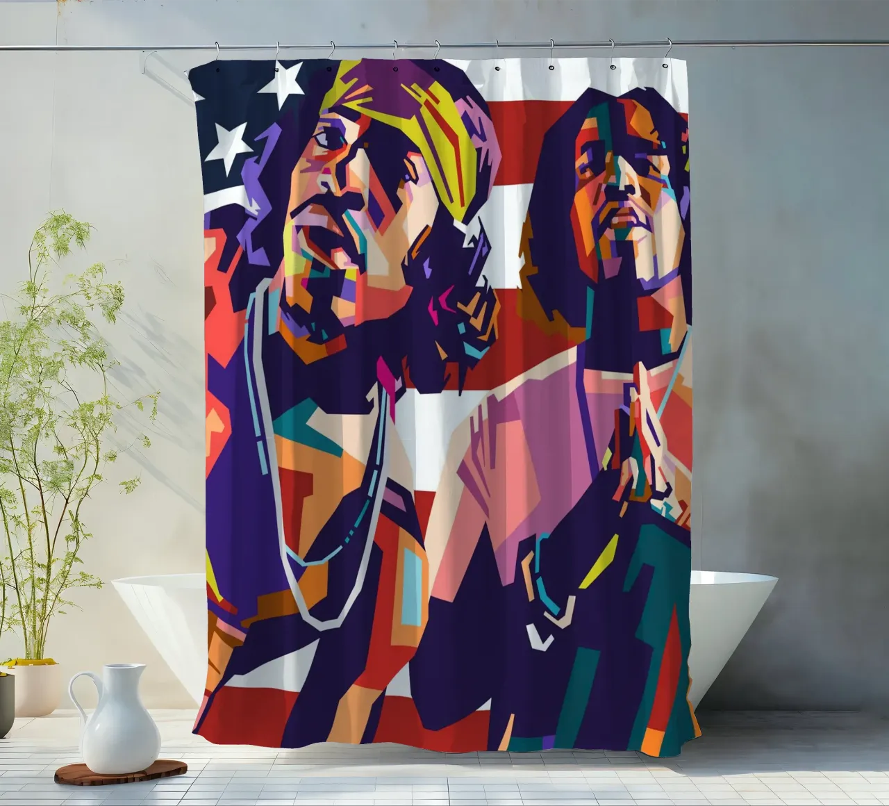 Outkast Hip-Hop Pop-Kunst Duschvorhang von Hantamrata