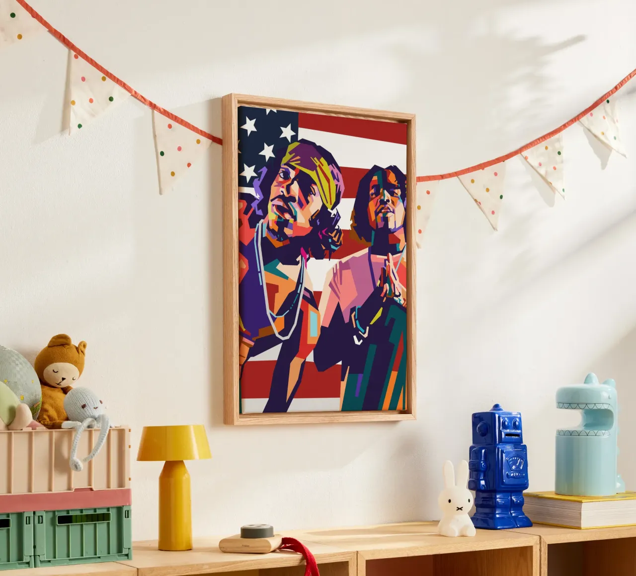 Outkast hip-hop pop art tela con Cornice a cassetta da Hantamrata
