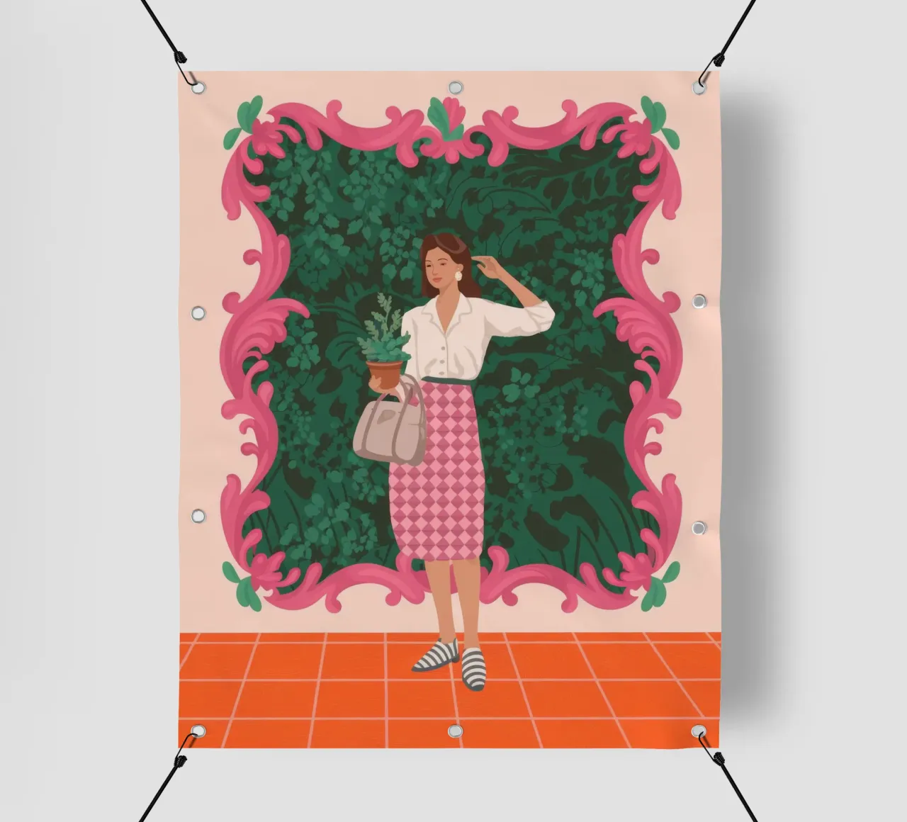 Pose de jardín chic lonas publicitarias de Atelier Tiga