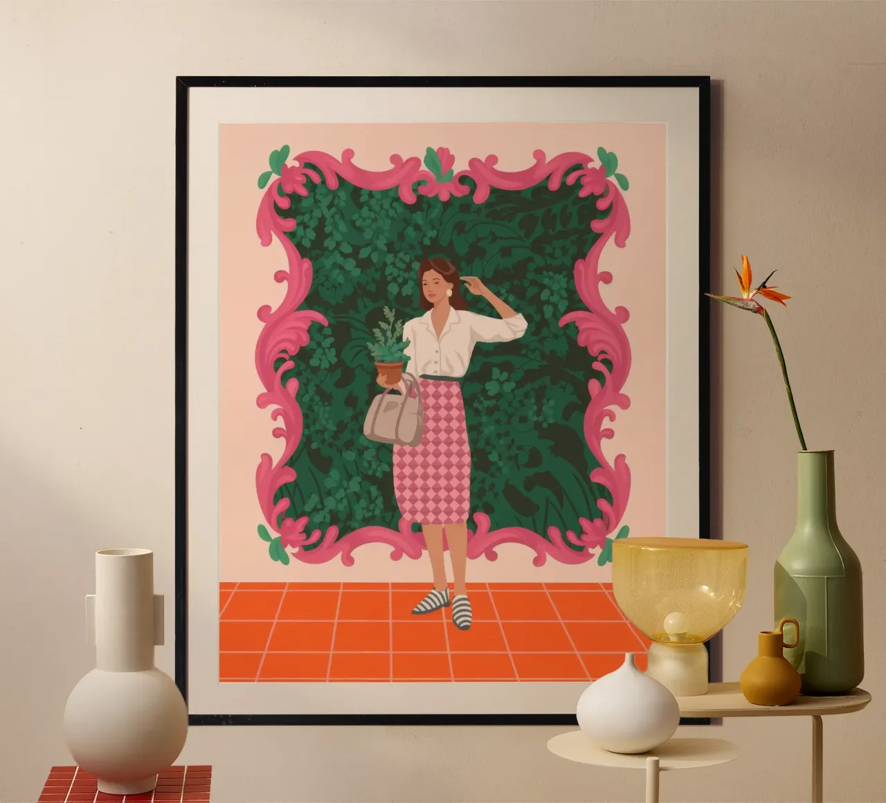 Posa chic in giardino poster con telaio in plastica da Atelier Tiga